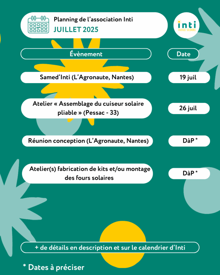 Planning juillet 2025