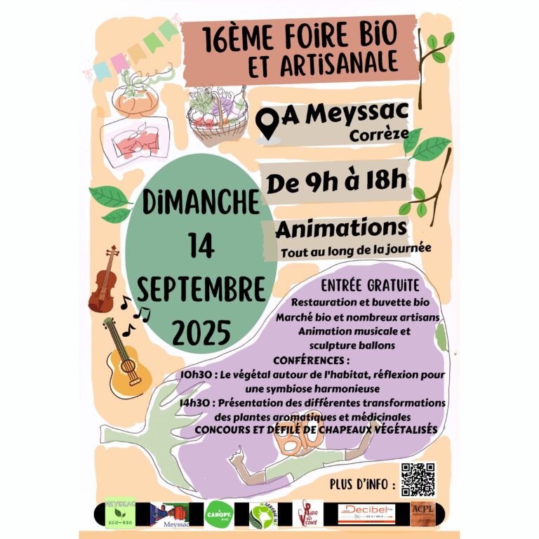 Foire Bio et Artisanale – dimanche 14 septembre à Meyssac (19)